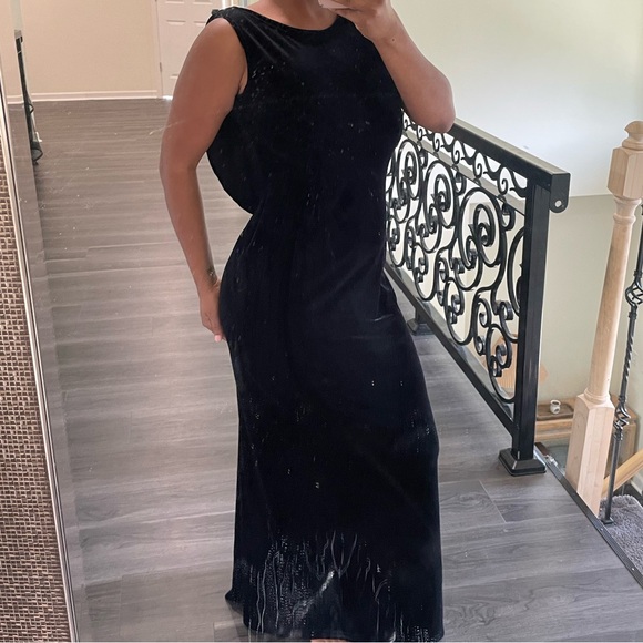 Vintage Lace Open Back Gown Dress - Picture 4 of 6